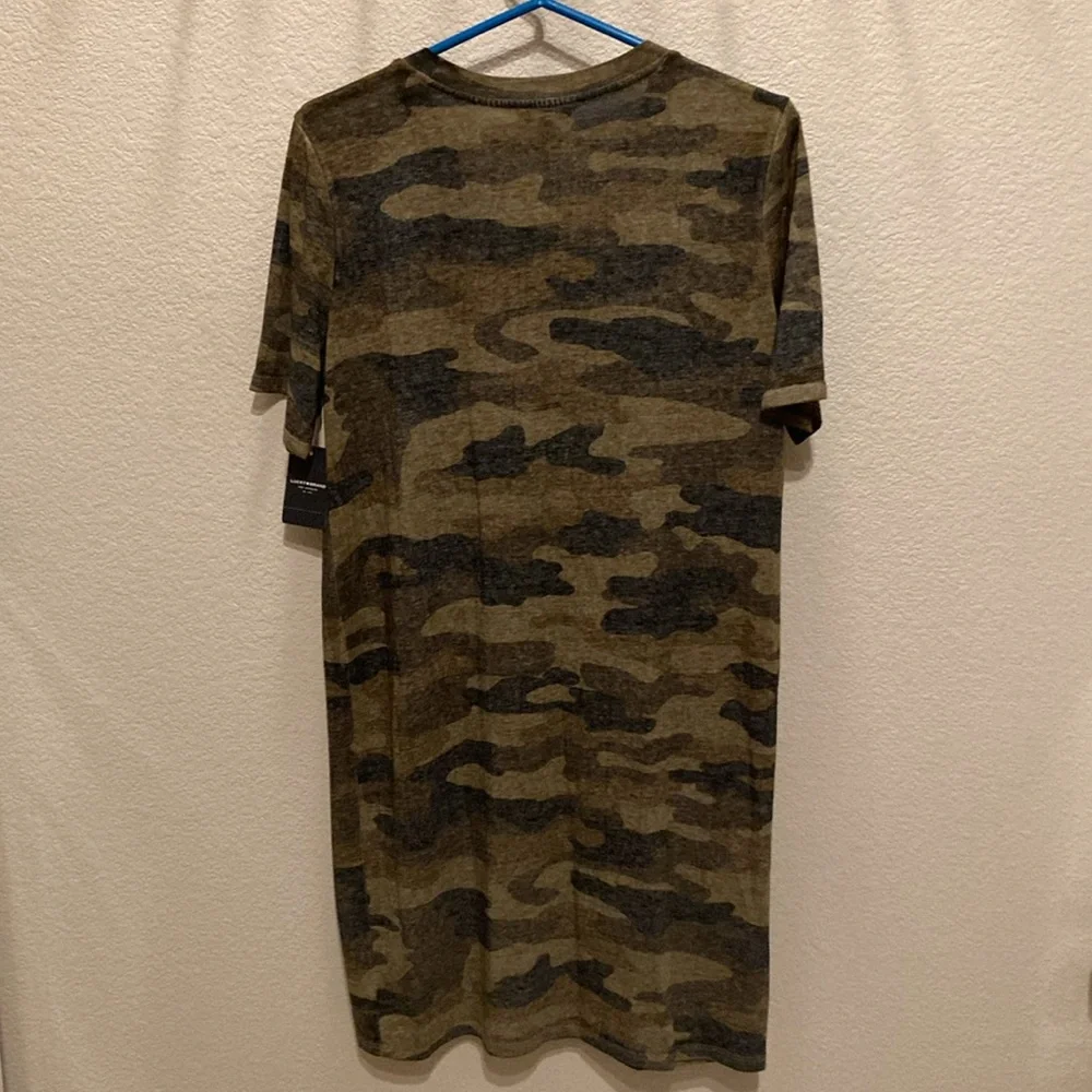 Lucky Brand Women's Short Sleeve Crew Neck Camo Summer Tee Shirt Dress - Picture 9 of 14